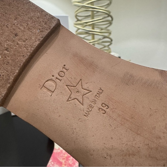 Christian Dior Dway Embroidered Logo Slide Sandal Pink 39 - Picture 9 of 11